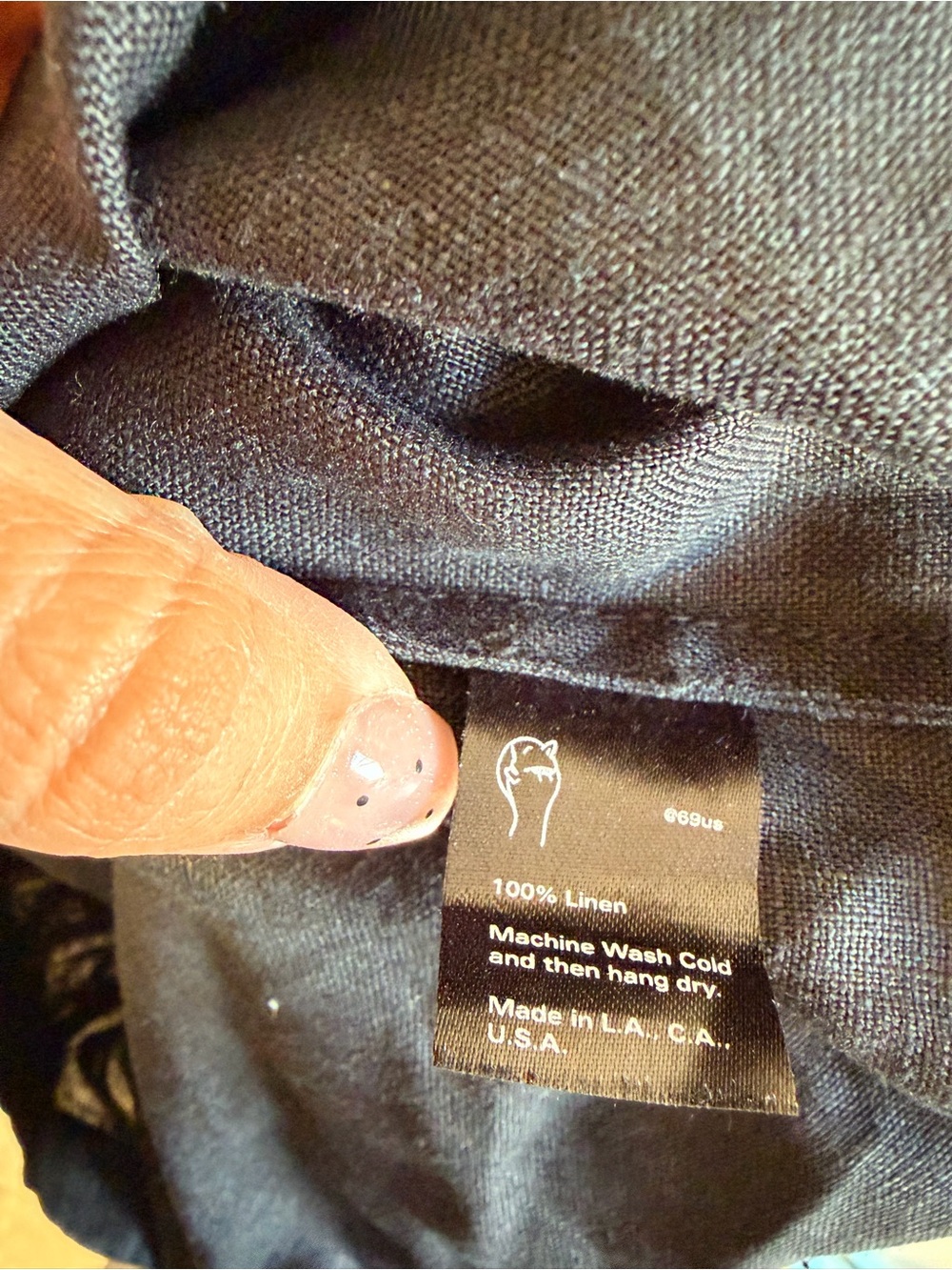 69 US Black Linen Oversized Jumpsuit M/L - Picture 10 of 12